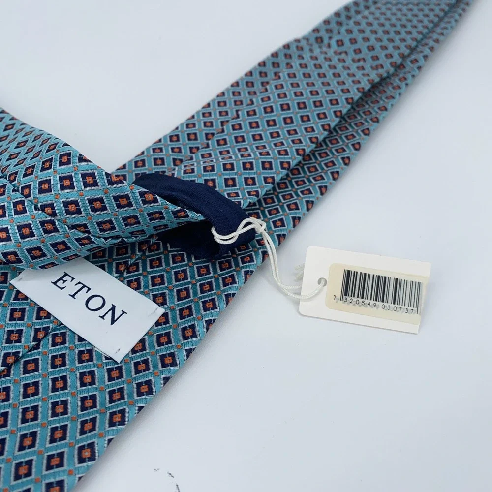 Eton Tie Mens One Size Colorful Patterned Silk Classic‎ Necktie England Made